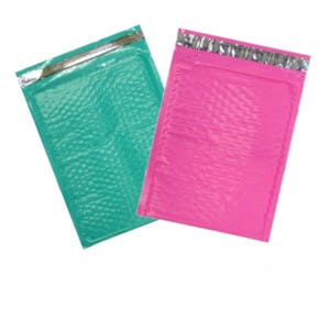 20 Pack 8.5x12 Colored Poly Bubble Mailers, Pink, Purple Teal Green, Blue, Protective Fun Padded envelopes, Self Seal Adhesive Shipping Bags image 9