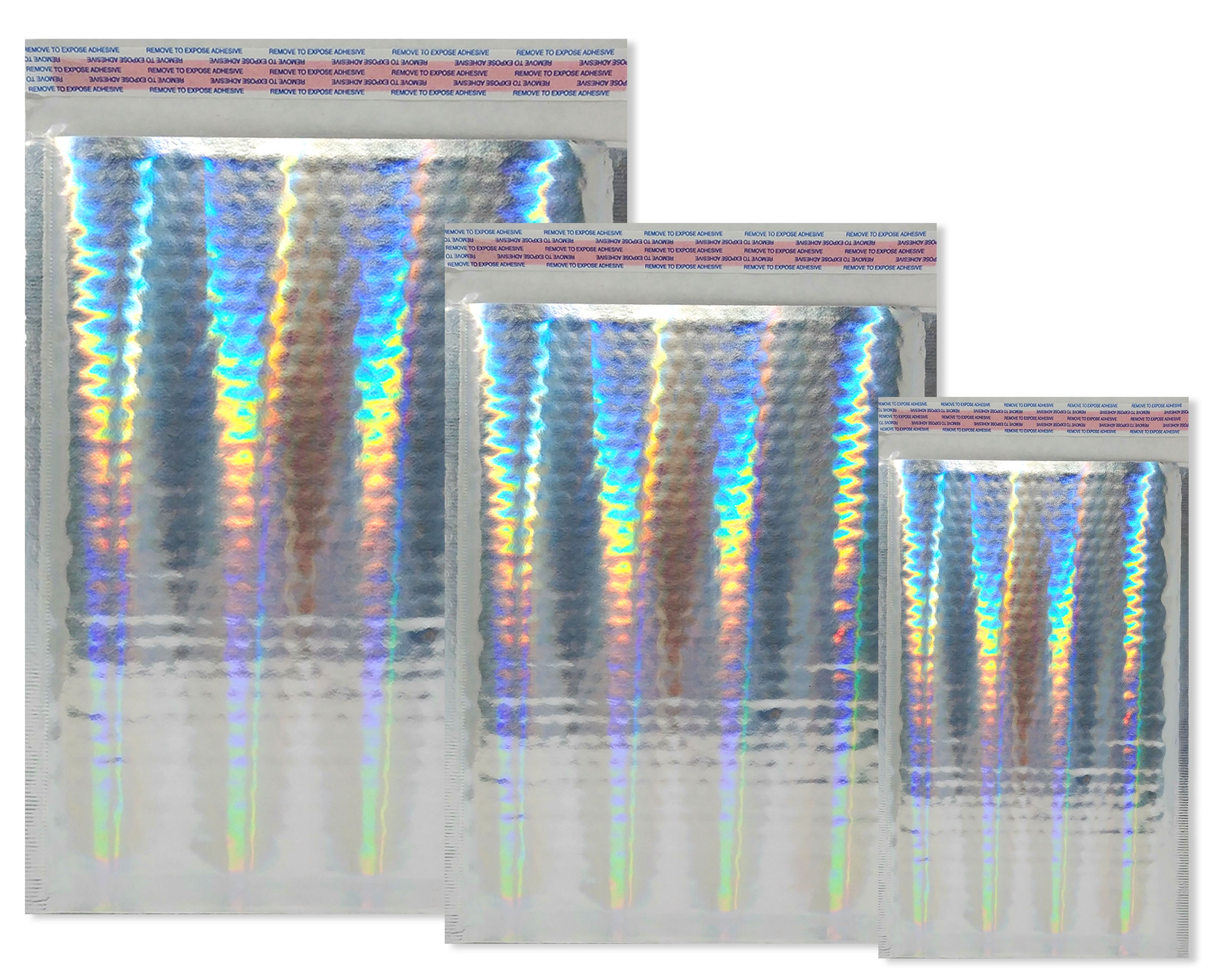 4x8, 6x10, 8x12 Hologramme poli Enveloppes à bulles rigides métalliques,  brillantes, réfléchissantes rembourrées auto-scellantes, boîtes à bijoux  Mailers -  France