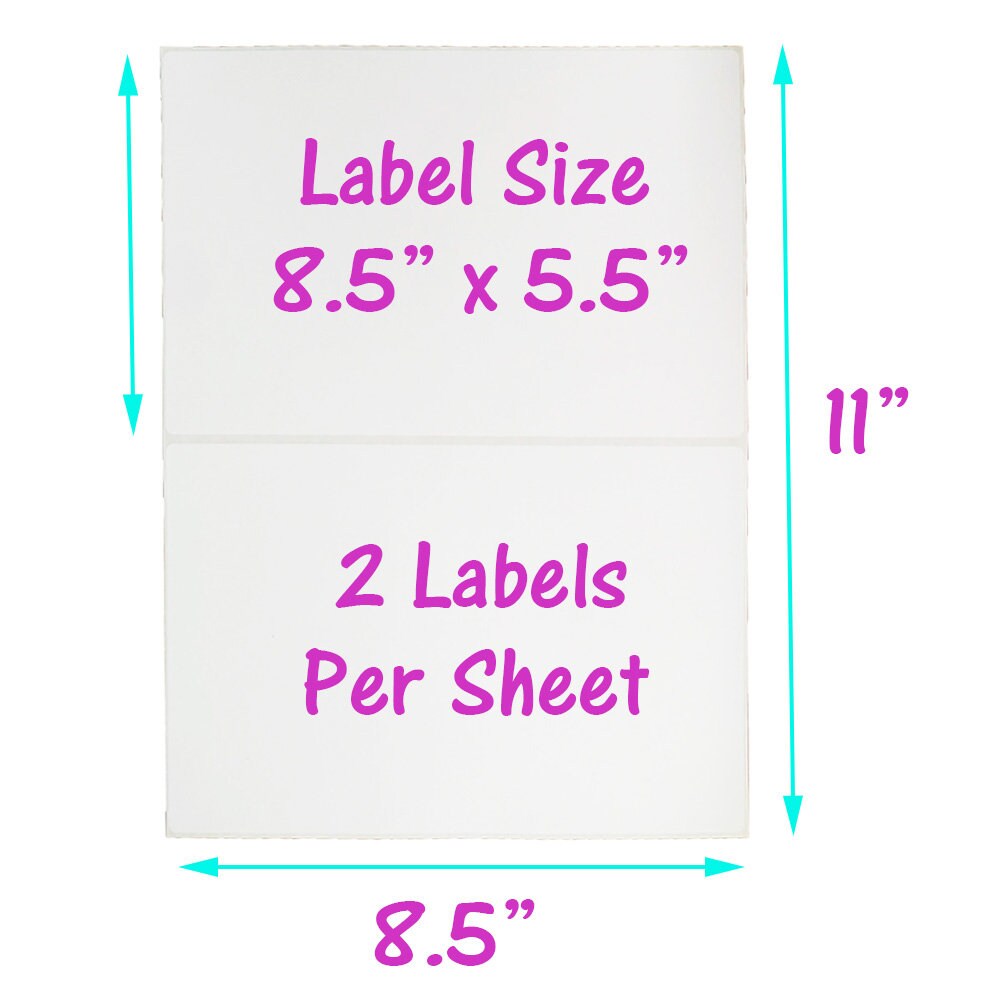 200 Shipping Labels Top Quality Jam Free, 2 Labels per Sheet for