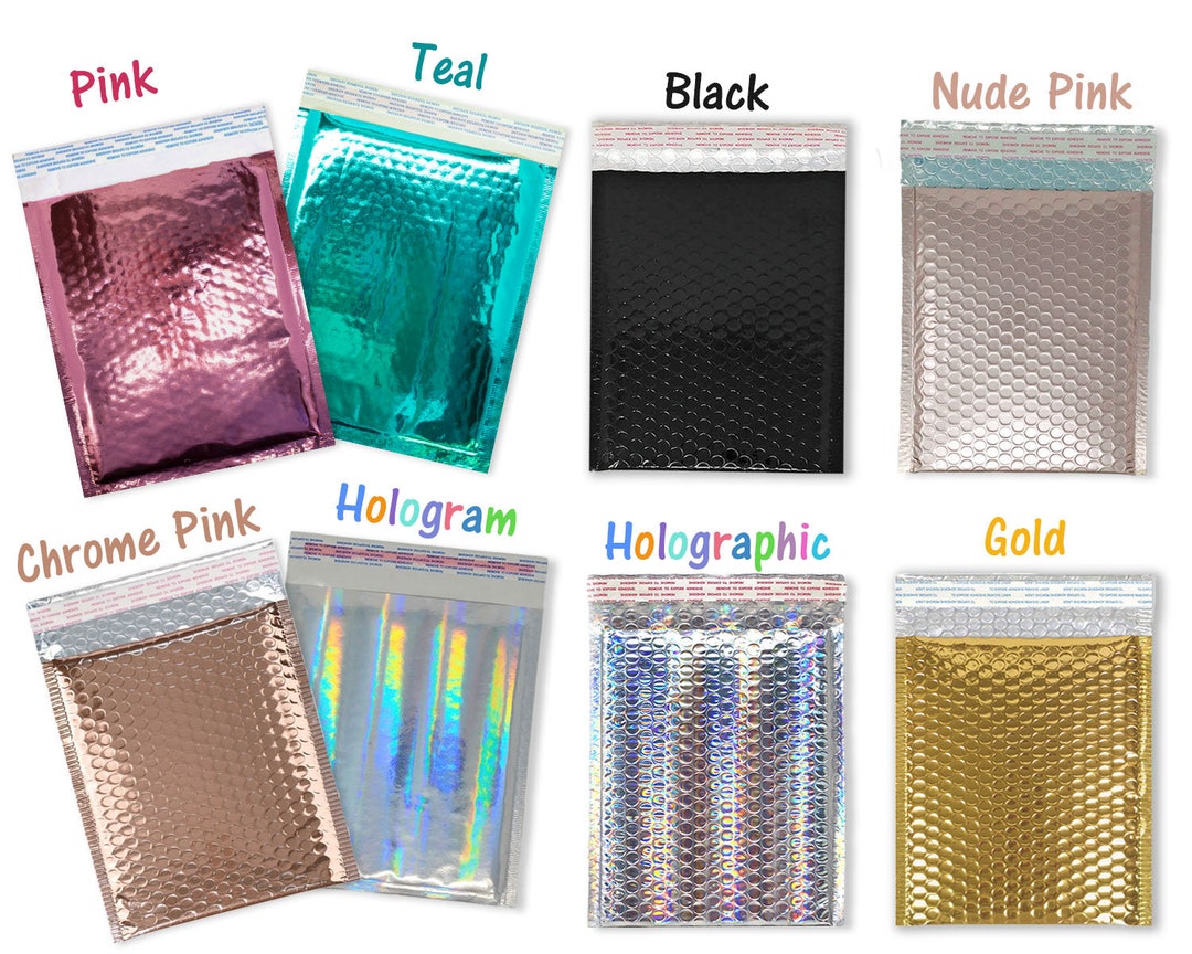 100 Pack 8.5x12 Metallic Bubble Mailers Pink Teal Etsy