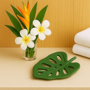 Monstera Leaf Soap Dish: Eco-Friendly Tropical Home Decor