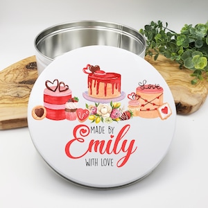 Personalized Watercolor Baking Tin: Custom Cookie, Cake & Cupcake Storage
