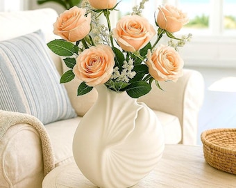 Jarrón de conchas marinas: decoración costera impresa en 3D