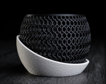 Braided Orchid Planter, Customizable 3D Printed Plant Pot with Drip Tray