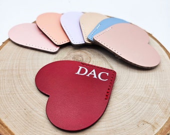 Monogrammed Leather Heart Bookmark: Personalized Book Lover Gift