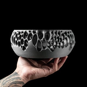 Modern Voronoi Bowl, Fruit Bowl, Table Decor, 3D Printed Dish, Home Decoration, Voronoi Style Decor, House Warming Gift, Modern Catchall