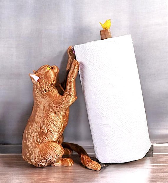 Hotel Wall Mount Paper Towel Holder In Bronze Cat And Bird Paper