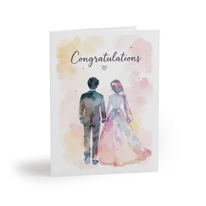 Aquarell Hochzeit Glückwünsche Grußkarte Set, handgemachte Blumen Note Card Pack, Aquarell Kunst Briefpapier Geschenk, leere Karten für jeden