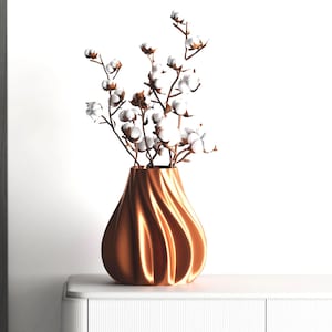 Bronze Seidenvase: 3D gedruckter Blumenhalter, modernes Wohndekor