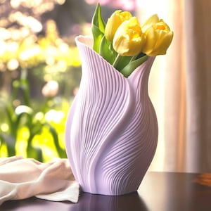 Vase tulipe imprimé en 3D : porte-fleurs biodégradable et respectueux de l'environnement