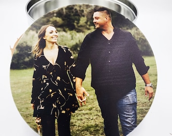 Custom Photo Cookie Tin: Personalized Wedding Keepsake
