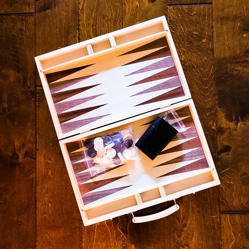 Monogrammed Wood Backgammon Set, Personalized Initial Travel Game Etsy