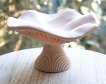 Mushroom Key Holder: 3D Printed Cottagecore Jewelry Tray, Beige PLA