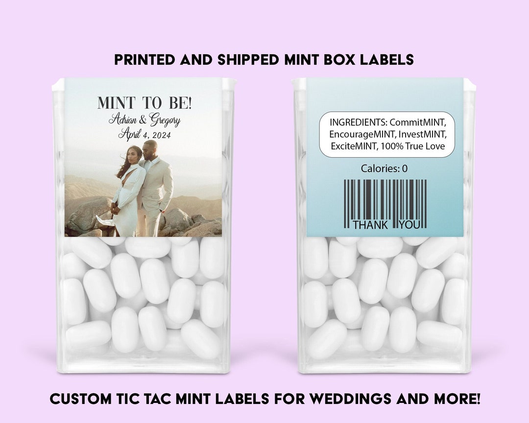 Custom Wedding Favor Labels, Personalized Mint Candy Stickers, Tic Tac ...