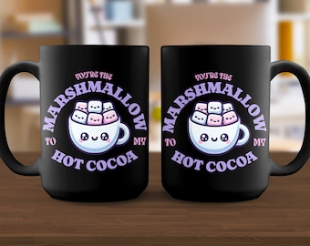 Cute Marshmallow Hot Cocoa Mug, Funny Coffee Cup, Kawaii Kitchenware, Unique Gift Idea, Whimsical Cup, Cozy Drinkware