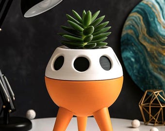 Retro Rocket Ship Planter: 3D Printed Mid-Century Modern Space Decor