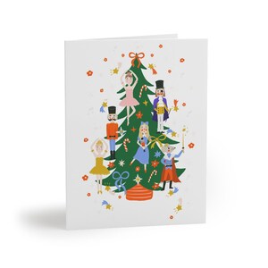 Cartões comemorativos, O Quebra-Nozes Ilustrado - Conjunto de papelaria para árvore de Natal - 8, 16, 24 peças, cartões comemorativos, pacote de cartões festivos, bilhete de Natal
