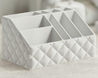 3D Printed Quilted Makeup Organizer: Biodegradable PLA Eco-Friendly Makeup and Brush Tray