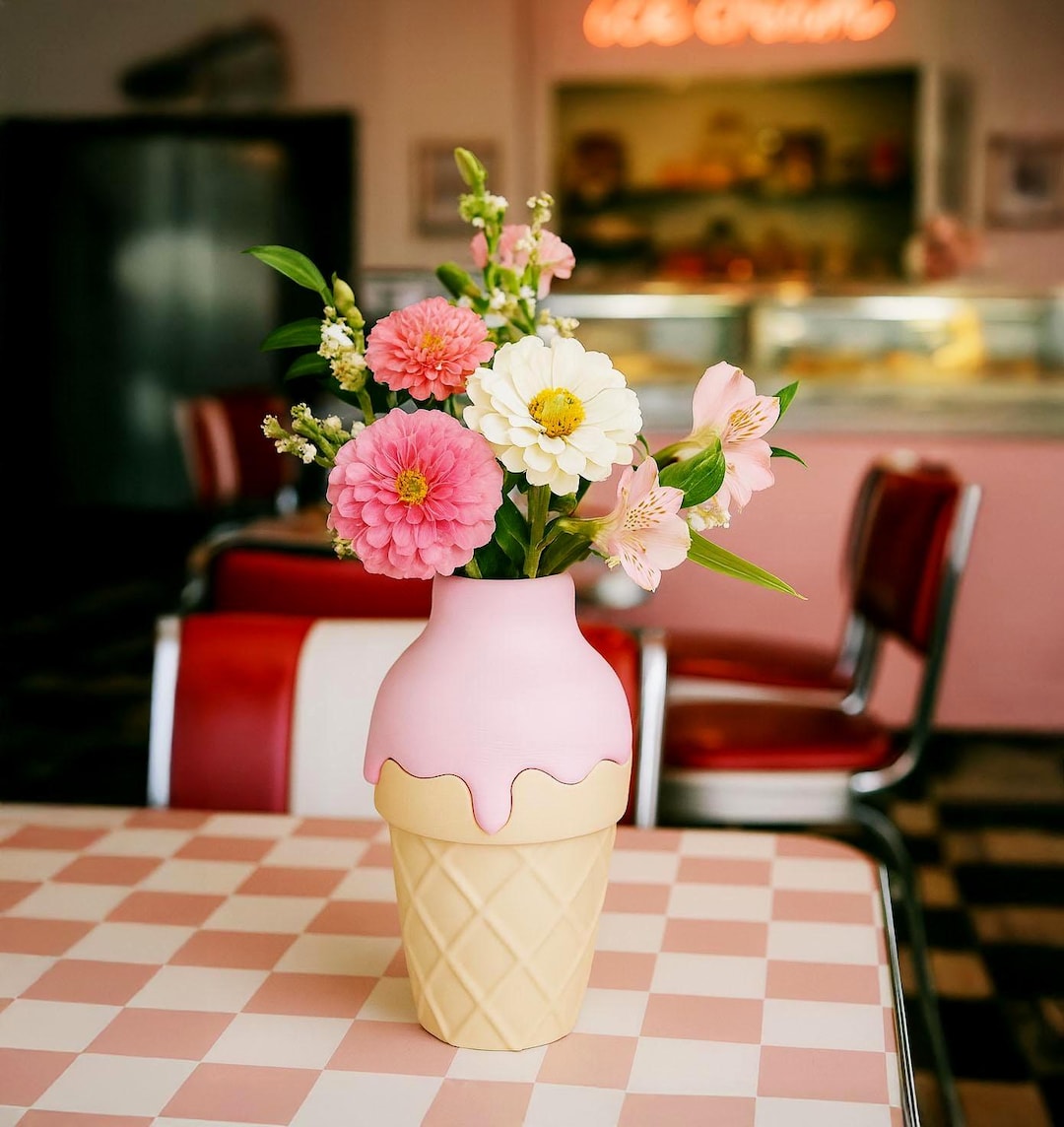ヴィンテージ ガラス アイスコーン 花瓶 ヴィンテージ ガラス アイス