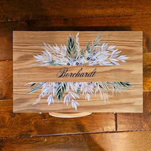 Jeu de backgammon en bois pour mariage, M. et Mme, pleine taille, 15 x 9 1/2 po. Jeu de backgammon pour les mariés avec dames, dés, tasse