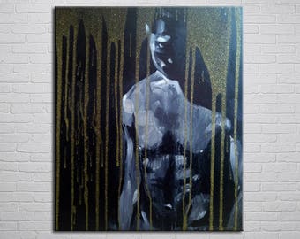 Nude male painting | Etsy