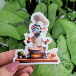 Ratatouille Sticker, Chef Remy Sticker, Gift, Stickers, Laptop Stickers, Vinyl Stickers, Water Bottle Sticker, Glossy