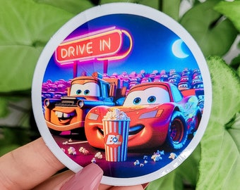 Pegatinas de Cars, de Rayo McQueen, de Mater, para regalo, para portátil, de vinilo, para botella de agua, brillantes.