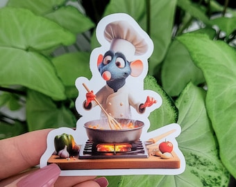 Ratatouille Aufkleber, Chef Remy Aufkleber, Geschenk, Aufkleber, Laptop Aufkleber, Vinyl Aufkleber, Wasserflasche Aufkleber, glänzend