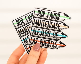 Monorail Patch, Iron On Patch, Gifts, Gift For Her, Gift For Him, Por Favor Mantengase Alejado De Las Puertas