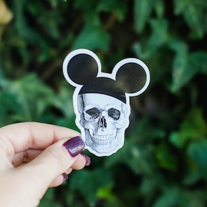 Halloween Sticker, Mouseketeer Skeleton Sticker, Funny Sticker, Gift, Stickers, Laptop Stickers, Vinyl Stickers, Water Bottle Sticker