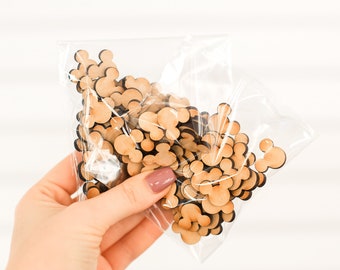 Confeti de ratón, confeti de madera, confeti para fiestas, confeti de mesa de ratón, suministros para manualidades, bolsa de 50 piezas de 1/2 pulgada