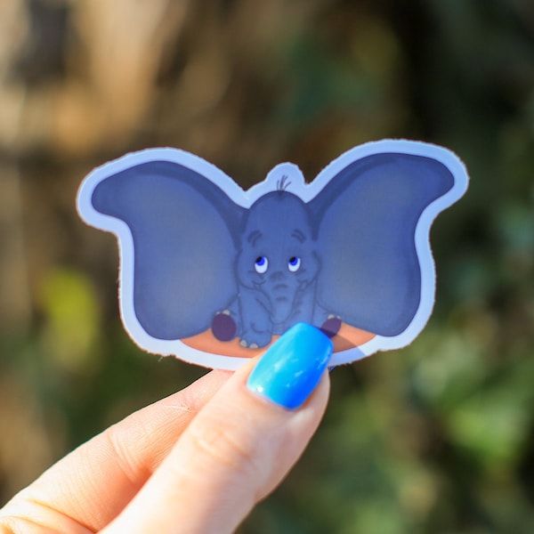 Dumbo Sticker, Flying Elephant Sticker, Sticker, Baby Mine Sticker, Gift, Stickers, Laptop Stickers, Vinyl Stickers, Water Bottle Sticker