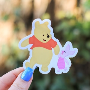 Sticker ourson, Sticker porcelet, Sticker Winnie l&#39;ourson, Sticker, Cadeau, Stickers, Stickers ordinateur portable, Vinyles autocollants, Sticker bouteille d&#39;eau