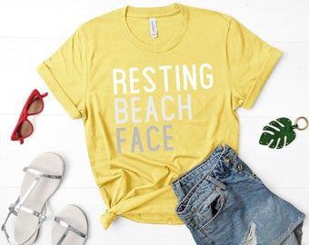 Resting Beach Face Shirt, Reisen Shirt, Urlaub Geschenk für sie, Freundin Geschenk, Geschenk für Mama