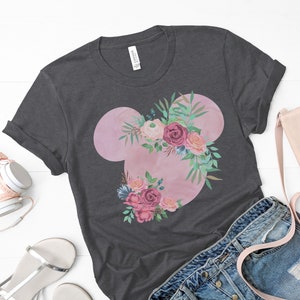 Mouse Shirt, Floral Mouse Shirt, Flower and Garden, Gift, Plus Size, Epcot Shirt, Magic Kingdom, Vacation Shirt, Family Shirt