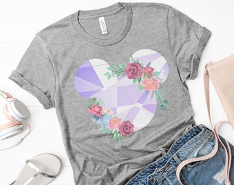 Mouse Shirt, Floral Purple Wall Mouse Shirt, Magic Kingdom, Mouse Tee, Flower and Garden, Epcot, Gift, Vacation Shirt, Family Shirt