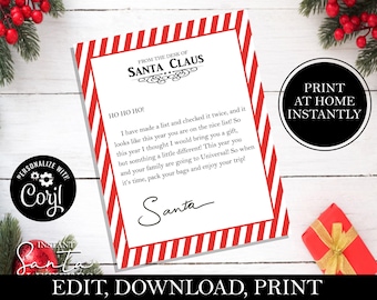 You&#39;re Going To Universal Letter From Santa, Santa letter, Universal Trip for Christmas, Trip Reveal, Trip Gift, EDITABLE & Finished PDF