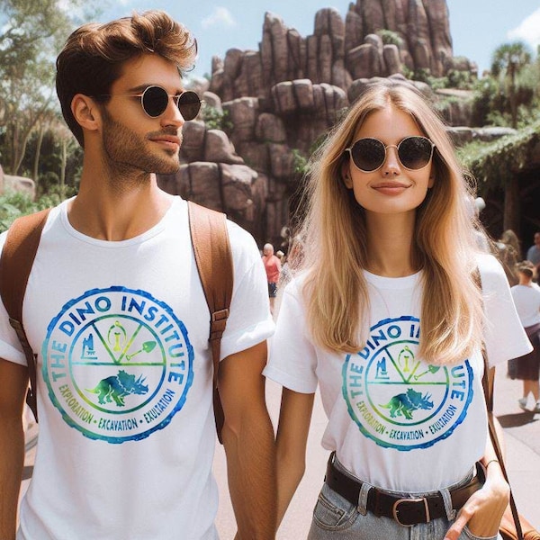 Dinosaurie-tröja, dinosauriefärd, Dino-institutet, Dr. Seeker, djurriket, present, plusstorlek, semestertröja, familjetröja