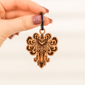 Haunted Mansion Keychain, Keychain, Wooden Keychain, Gifts, Haunted Mansion, Keyfob, Handmade, Matte Black Keyring