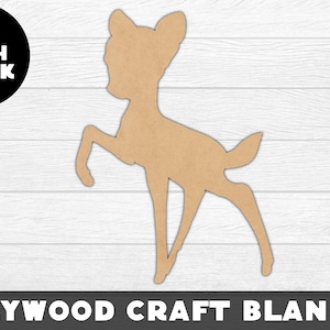 Bambi Wood Shape Wood, Wood, Unfinished Wood, Craft Wood, Wood Cutout,  Laser Cut, Craft Supply, Wood Pieces, Wood Blanks