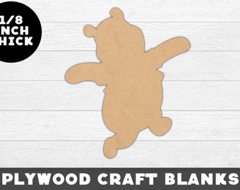 Winne The Pooh Wood Shape, Unfinished Wood, Craft Wood, Wood Cutout,  Laser Cut, Craft Supply, Wood Pieces, Wood Blanks, for Crafts