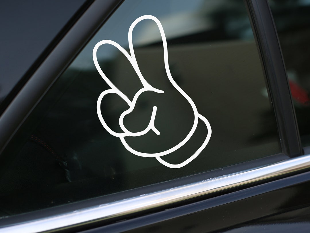 Mouse Peace Sign Mouse Peace Decal, Mickey Hands Decal, Car Decal, Wall Decal, Laptop ...