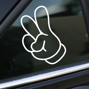 Mouse Peace Decal, Mickey Hands decal, Car Decal, wall decal, laptop stickers, Vinyl Decal, Stickers, Gifts, For Her, For Him