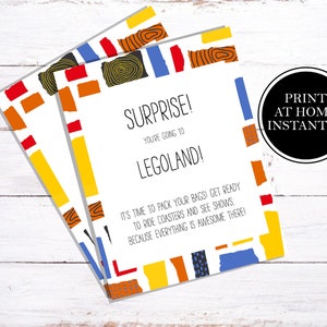 Surprise You&#39;re Going To Legoland, Vacation Announcement, Going to Legoland, Legoland Trip, Legoland Gift, Trip Reveal