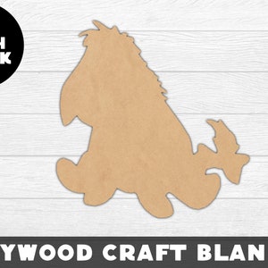 Eeyore Wood Shape, Winnie the Pooh, Unfinished Wood, Craft Wood, Wood Cutout,  Laser Cut, Craft Supply, Wood Pieces, Wood Blanks, for Crafts