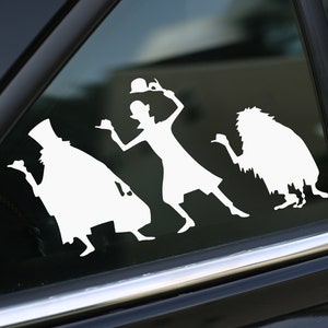Calcomanía de fantasmas haciendo autostop, calcomanía de mansión embrujada, calcomanía de parque, calcomanía de auto, calcomanía de pared, calcomanías para computadora portátil, regalos, para ella, para él