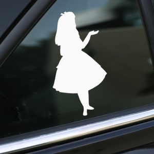 Calcomanía de Alicia, calcomanía de Alicia en el País de las Maravillas, calcomanía de coche, calcomanía de pared, pegatinas para portátiles, calcomanías de vinilo, pegatinas, regalos, para ella, para él