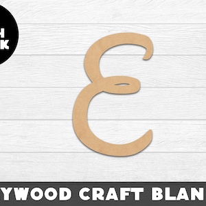 E Wood Shape, Letter Font, Unfinished Wood, Craft Wood, Wood Cutout,  Laser Cut, Craft Supply, Wood Pieces, Wood Blanks, for Crafts