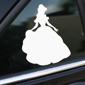 Sticker Belle, Belle en het Beest-sticker, autosticker, muursticker, laptopstickers, vinyl decal, stickers, cadeaus, voor haar, voor hem