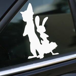 Sticker Nick Wilde et Judy Hops, sticker Zootopie, sticker voiture, sticker mural, stickers pour ordinateur portable, cadeaux, pour elle, pour lui